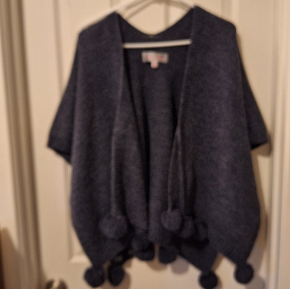 Purple Pretty Angel One Size Pom Pom Shawl - Picture 1 of 4